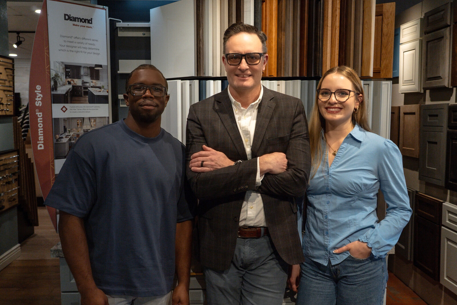 The California Cabinets team in the Fresno showroom